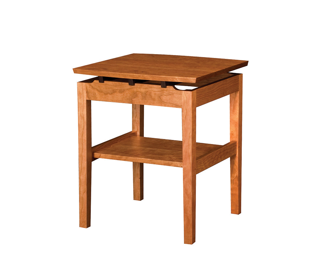 Hochberg End Table Small in Cherry with Western Walnut Risers