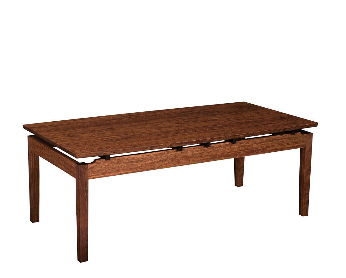 Hochberg Coffee Table in Western Walnut with Western Walnut risers