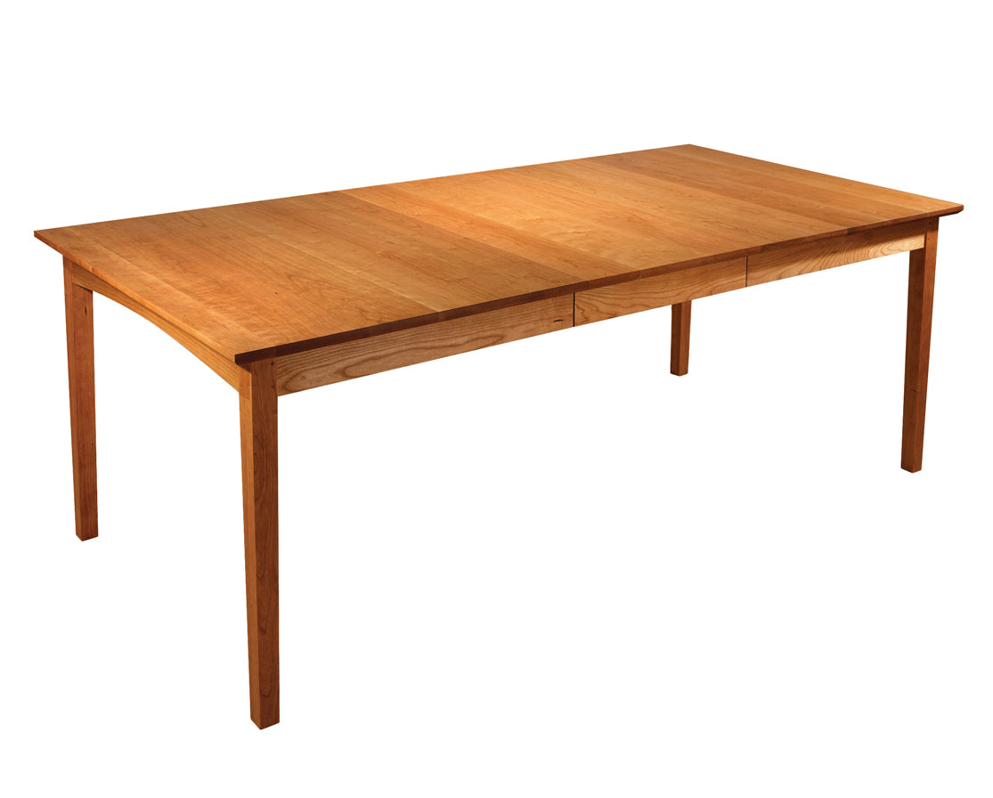 Shaker Style Dining Table in Cherry, shown with One Leaf