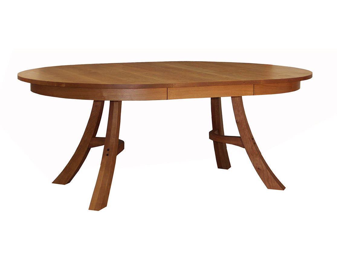 Kyoto Dining Table in Cherry, shown with One Leaf