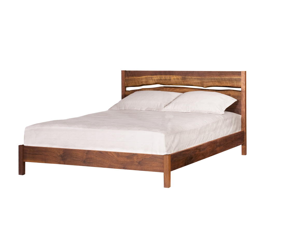 Modern Live-Edge Split Platform Bed