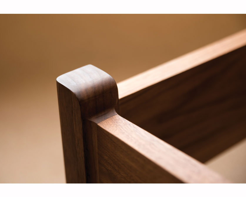 Footboard detail in Eastern Walnut