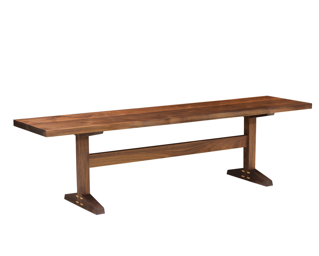 Hayden Dining Bench in Eastern Walnut with Maple Accents