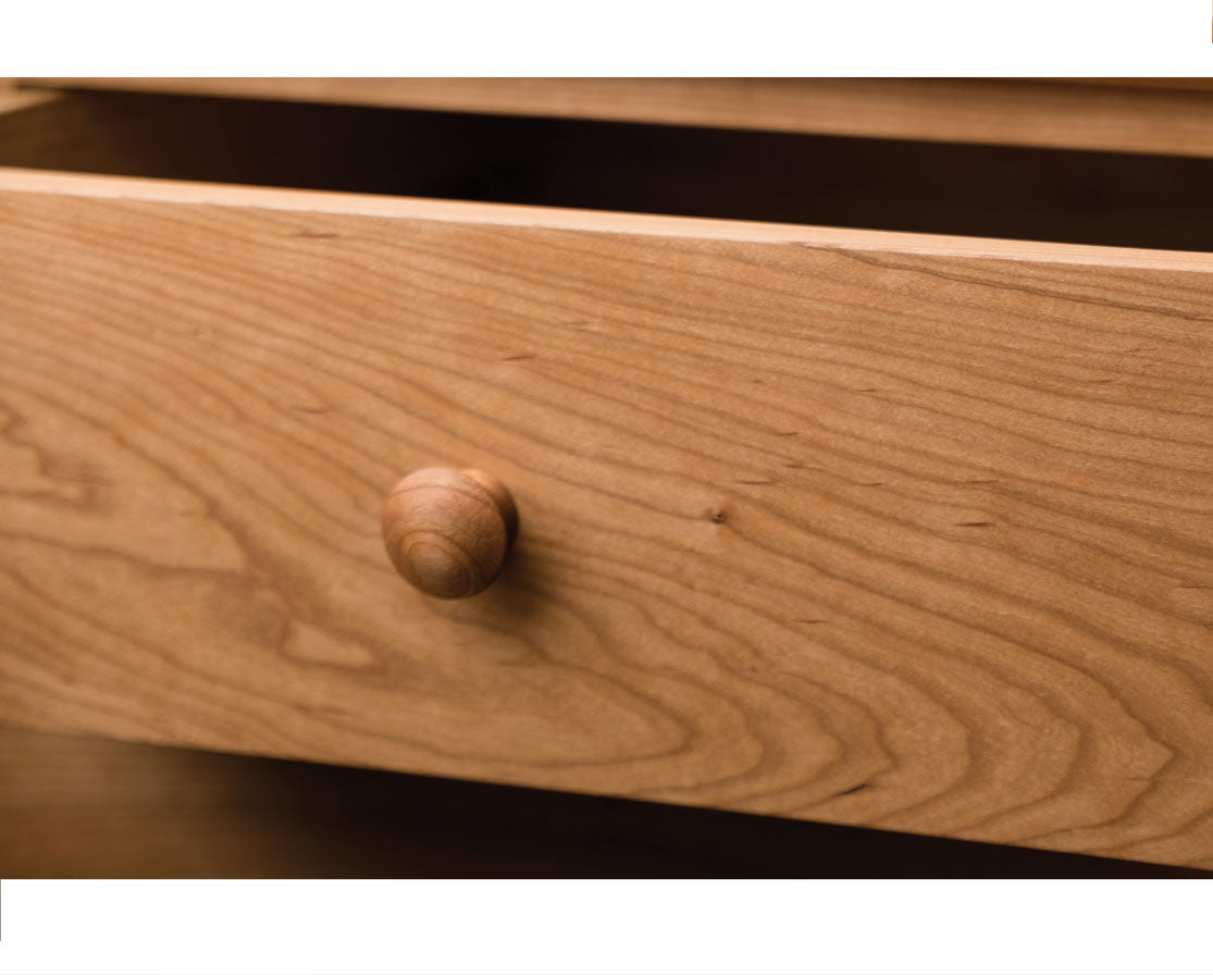 Shaker knob detail in Cherry