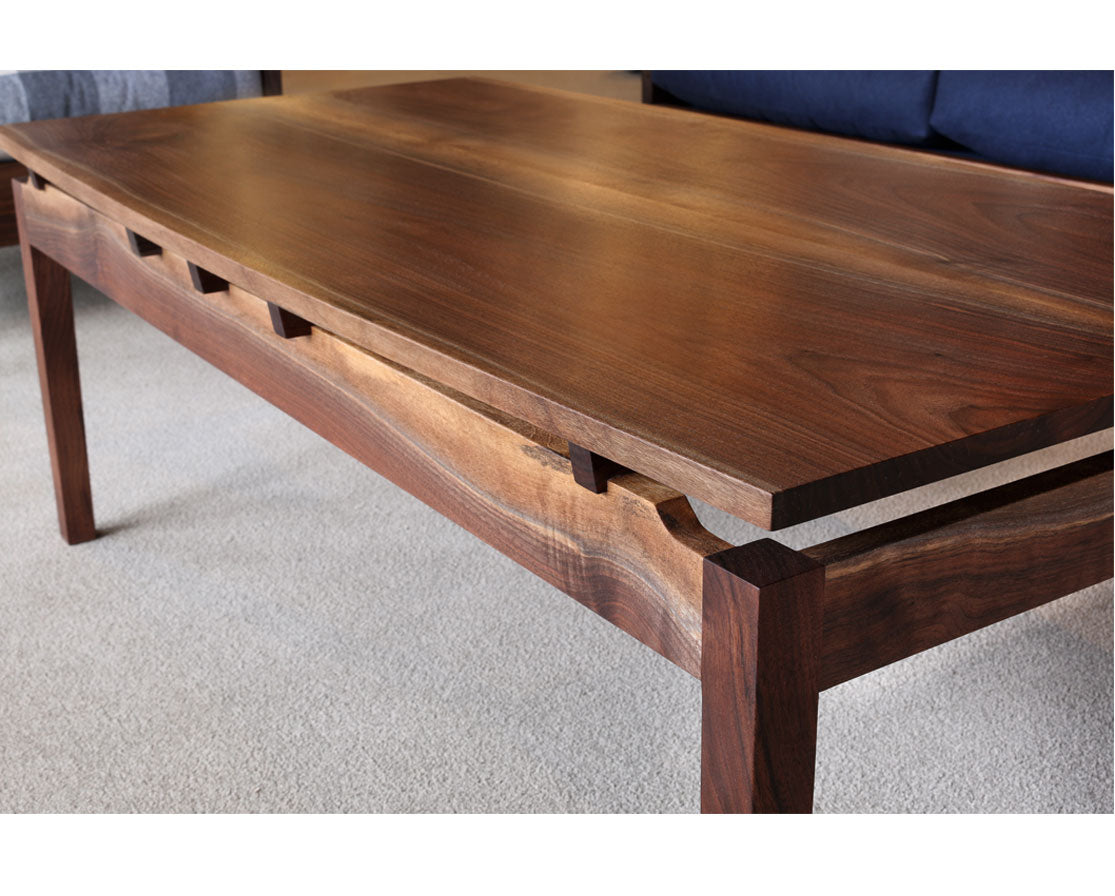 Hochberg coffee table in Western Walnut with Western Walnut risers