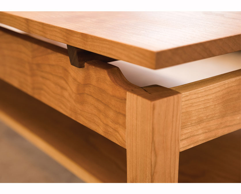 Hochberg Top and Riser Detail in Cherry with Western Walnut riser
