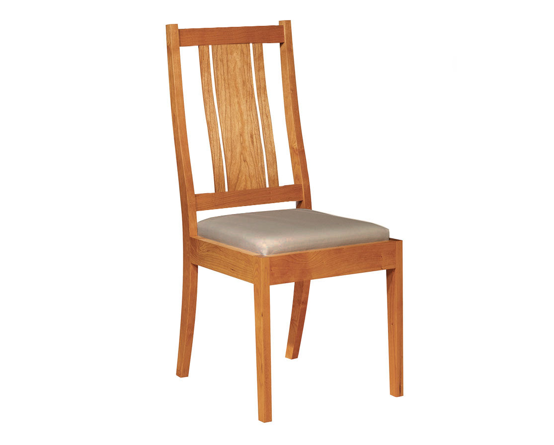Kenton side chair with upholstered seat in Cherry