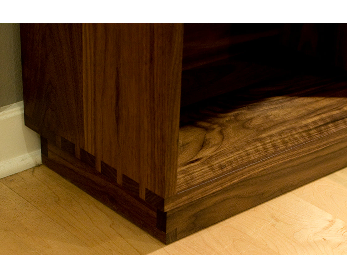 Tansu Bookcase Bottom Detail in Eastern Walnut