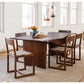Celilo Dining Chair in Western Walnut with COM Fabric w/ Live Edge Dining Table