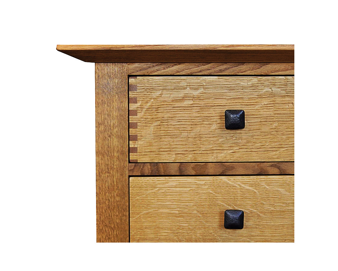 Dunning Dresser in Quartered White Oak with Dunning Knobs & Thru Joints