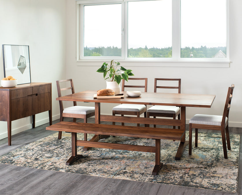 Hayden Dining Bench in Eastern Walnut with Hayden dining set