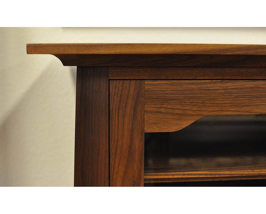 Pacific Entertainment Center Top Detail in Western Walnut