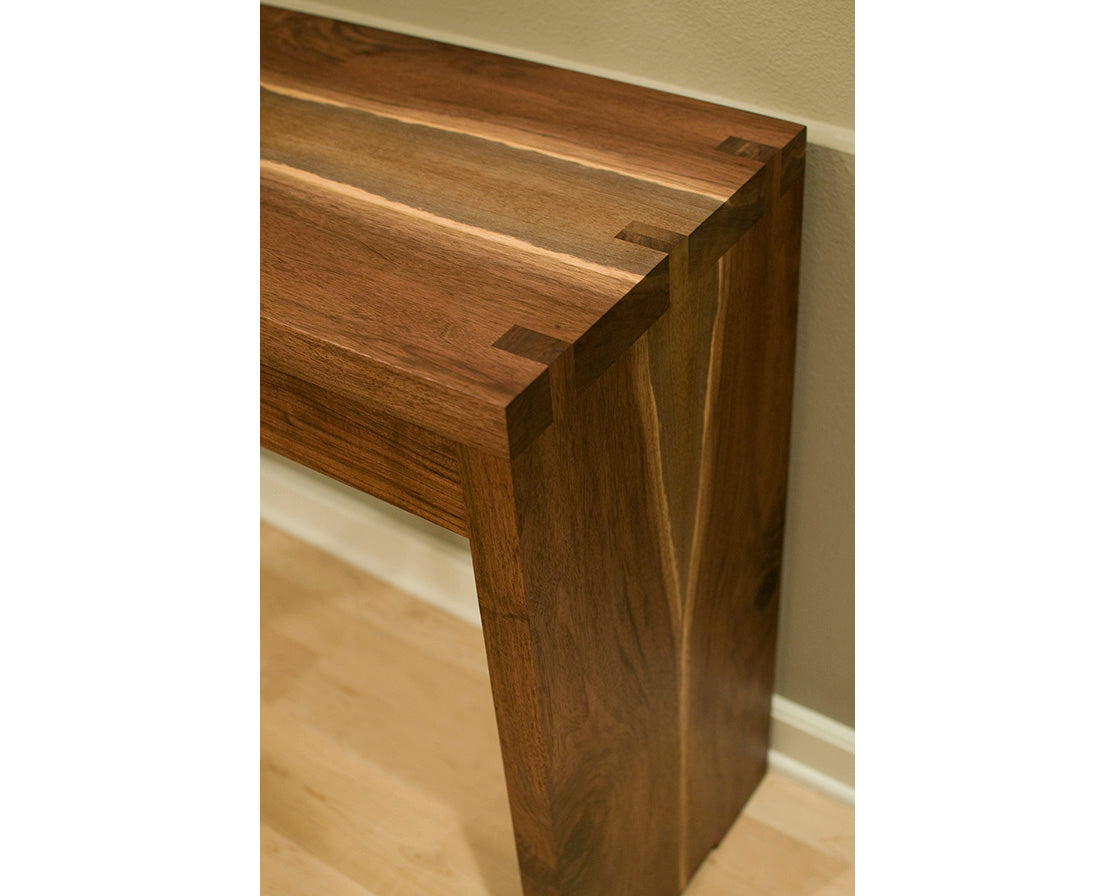 Siskiyou Entry Table Detail in Western Walnut Joint Detail