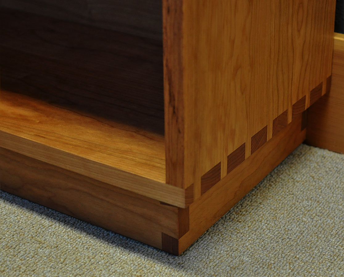 Tansu Bookcase Bottom Detail in Cherry