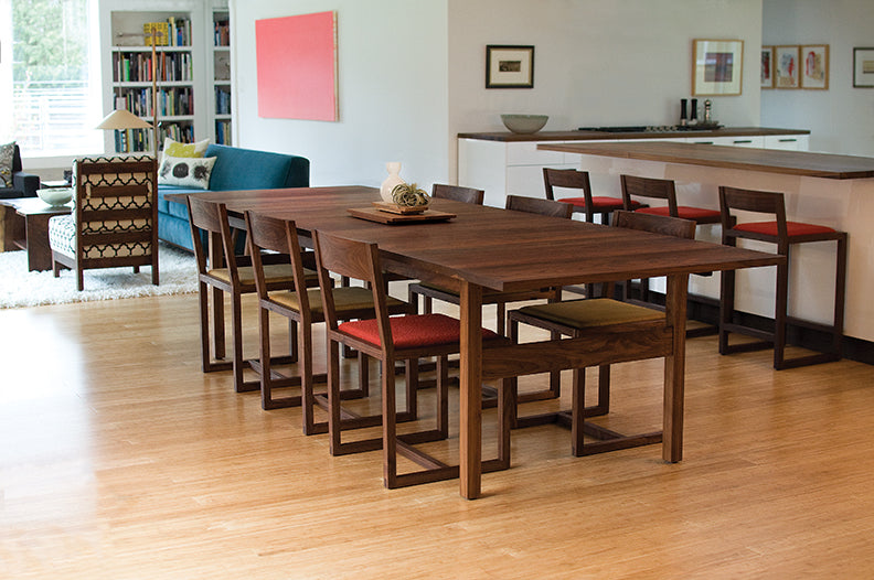 Celilo Stools in Western Walnut with Celilo Dining Set