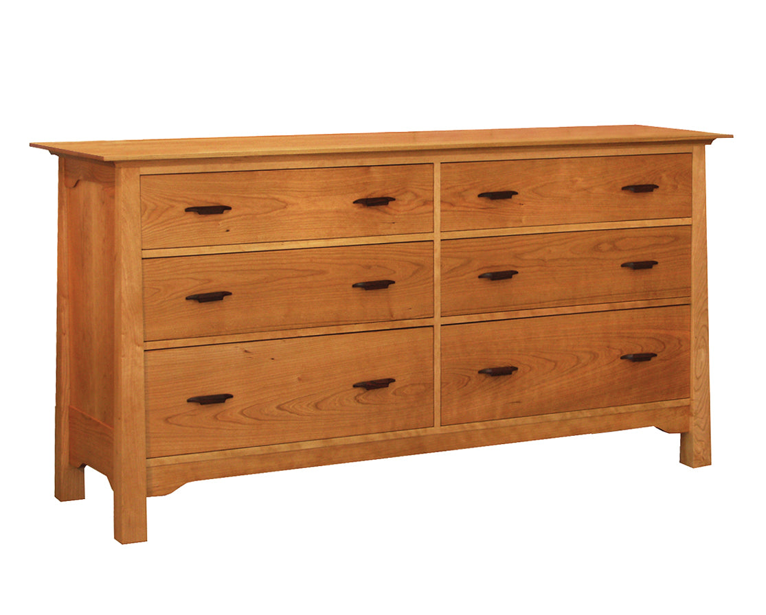 Pacific Low 6-Drawer Dresser in Cherry with Rosewood Yoshinaga Pulls 