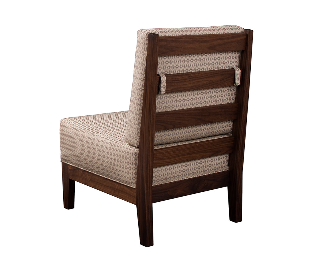 Slipper Chair in Eastern Walnut with COM Fabric
