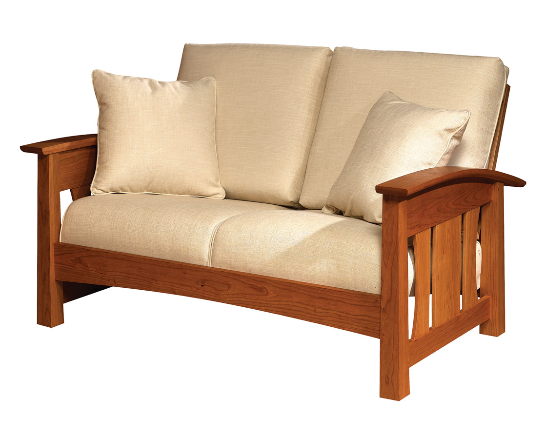 Pacific Loveseat in Cherry with COM Fabric