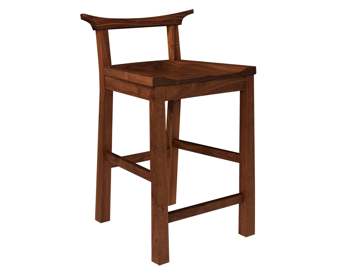 Kyoto Stool in Eastern Walnut, Counter Height