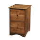 2 Drawer File Cabinet Western Walnut with Joinery Kick, Shaker Top & Shaker Knob