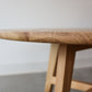 Edge detail of the Klamath Round Handcrafted Coffee Table in Oregon White Oak