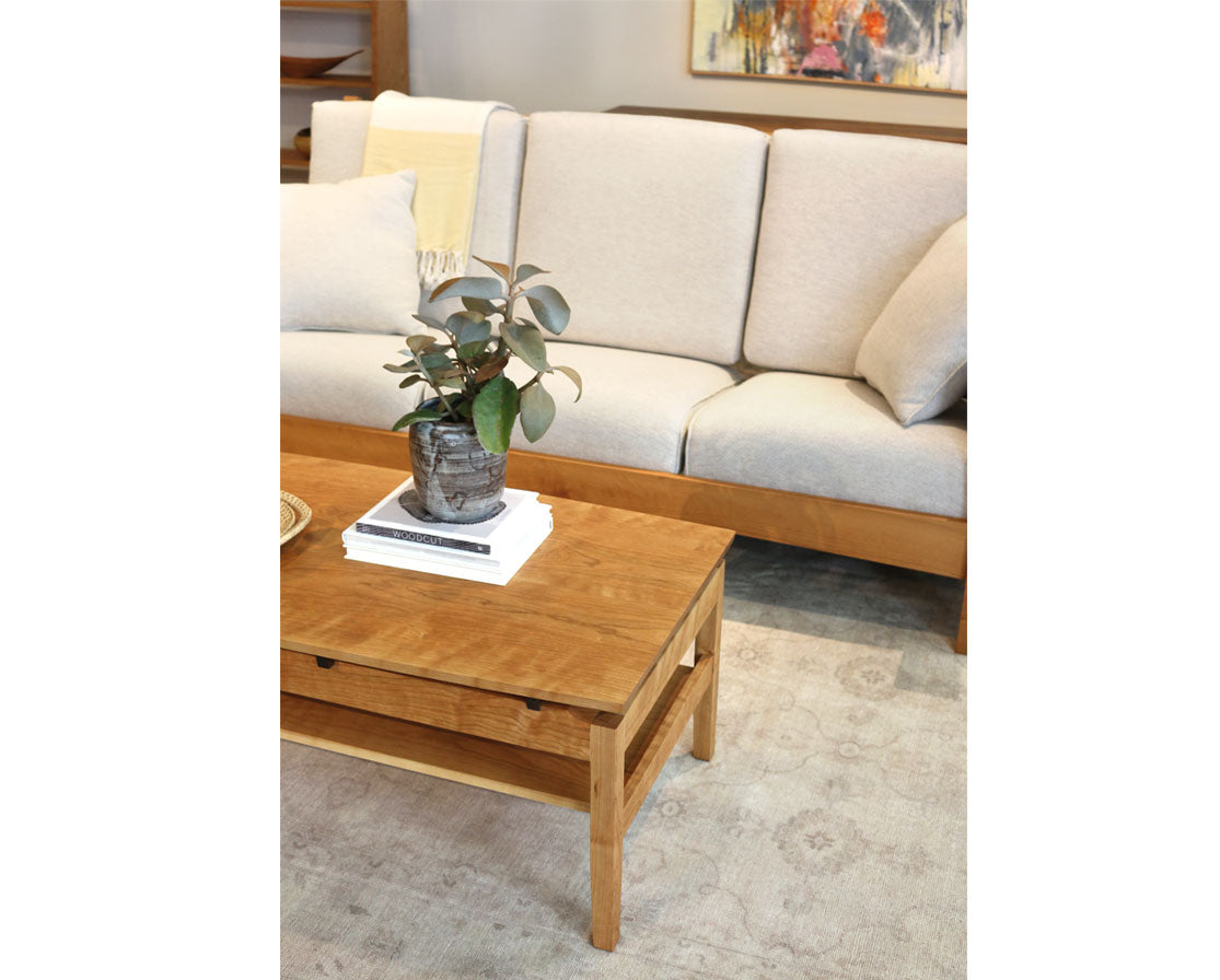 Pacific Couch in Cherry with Hochberg coffee table