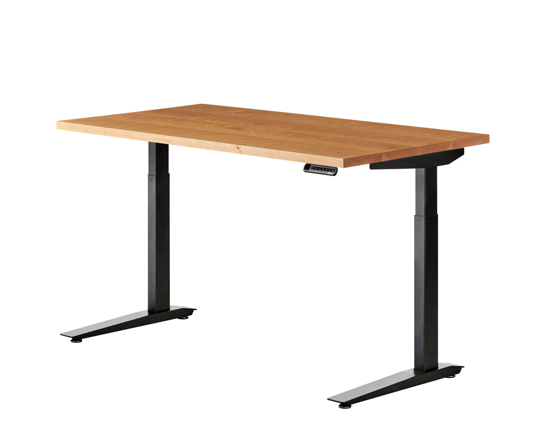 Jarvis standing desk in Cherry with Black base