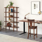 Sebastian bookcase in Eastern Walnut with Jarvis Desk and V-back stool