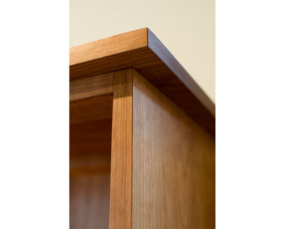 Bookcase Mission Top Edge Detail in Cherry