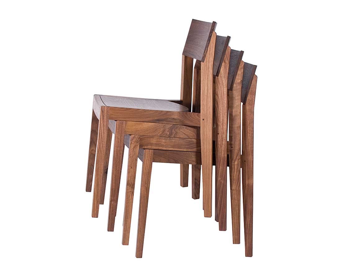 Klamath Stacking Chairs in Eastern Walnut