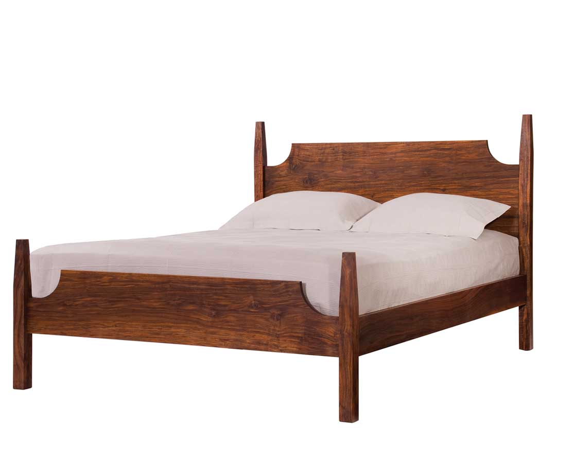 Queen Arts and Crafts Bed in Western Walnut Mattress/Box