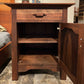 The Joinery walnut Pacific Nightstand with adjustable shelf and drawer. 