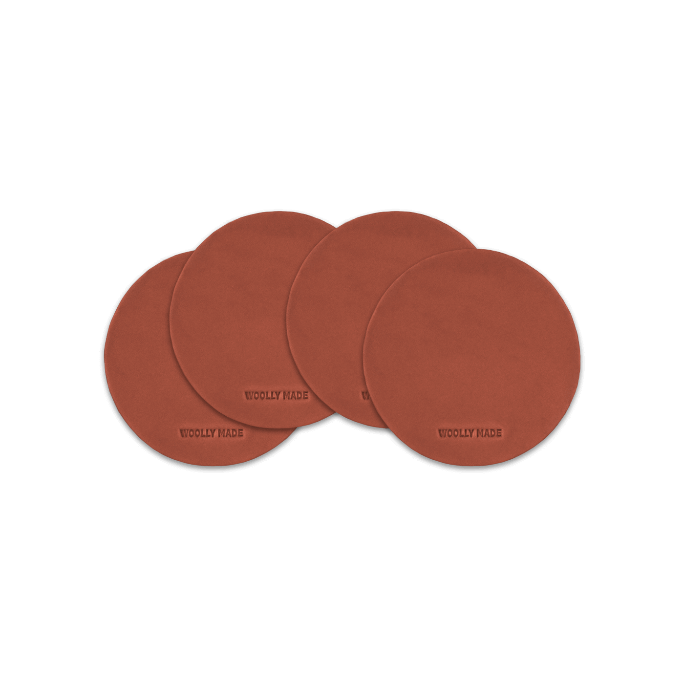 Brown leather coaster set. Made in Portland