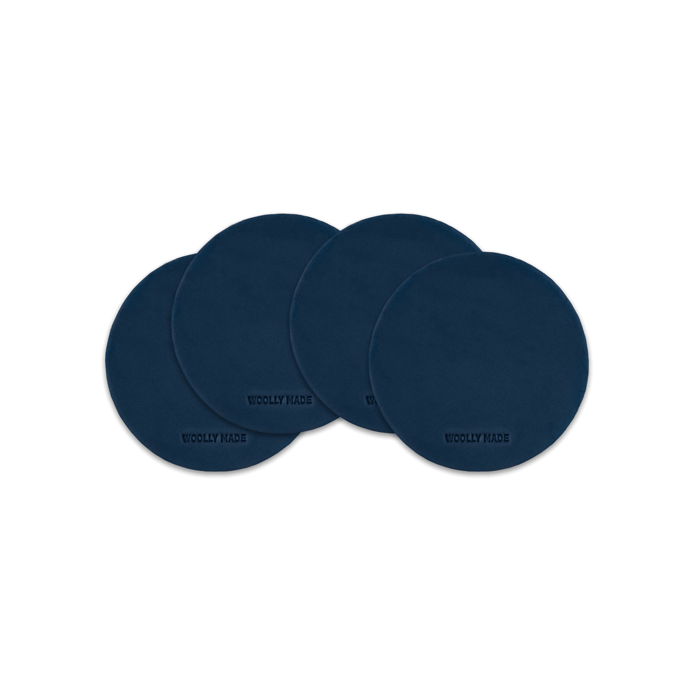 Blue leather coaster set. Made in Portland