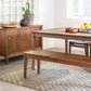 Whitman Sideboard in Eastern Walnut and satin brass knobs. Shown with Whitman dining table and Whitman bench