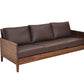 Clyde Sofa with Chocolate Leather and handcrafted in Eastern Walnut