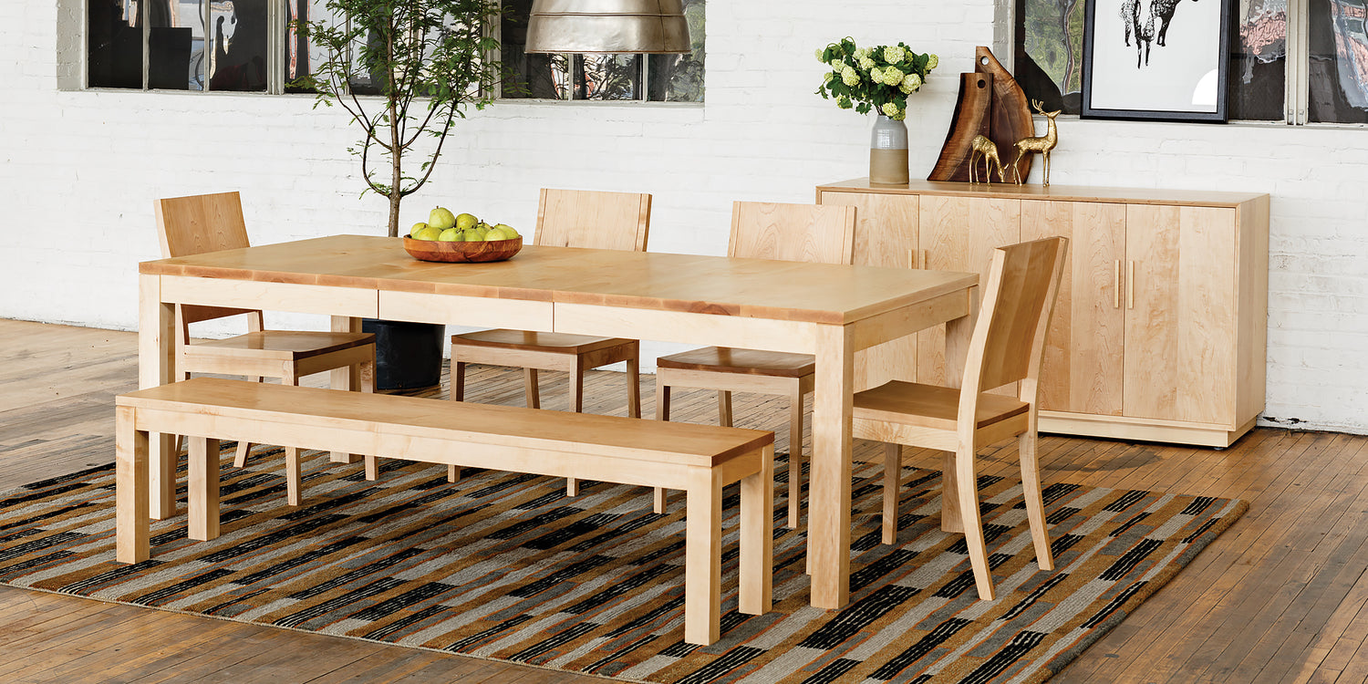 The Joinery's Studio extension Dining Table with Studio Chairs and Modern Sideboard