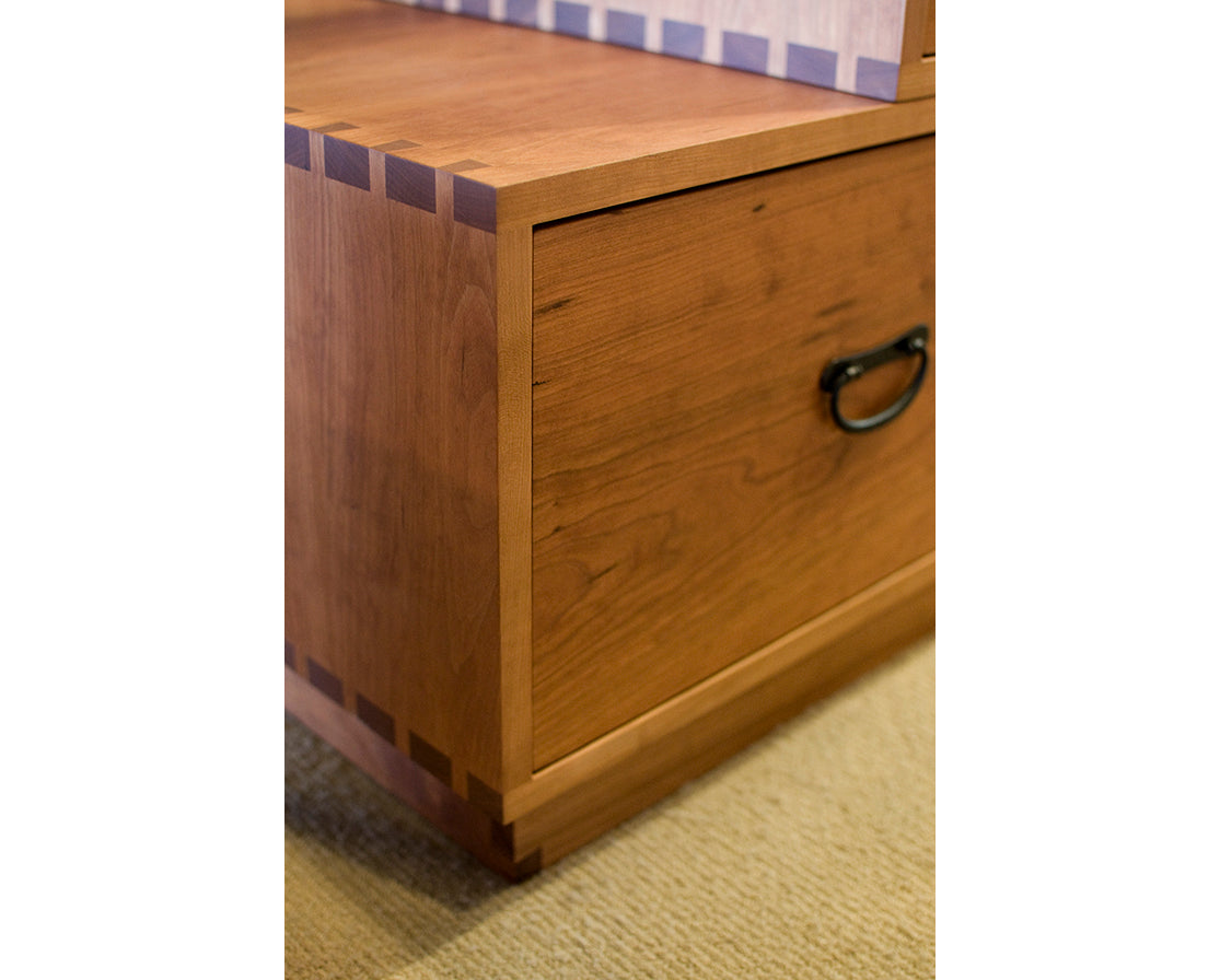 Detail of Tansu in Cherry with Tansu Pulls