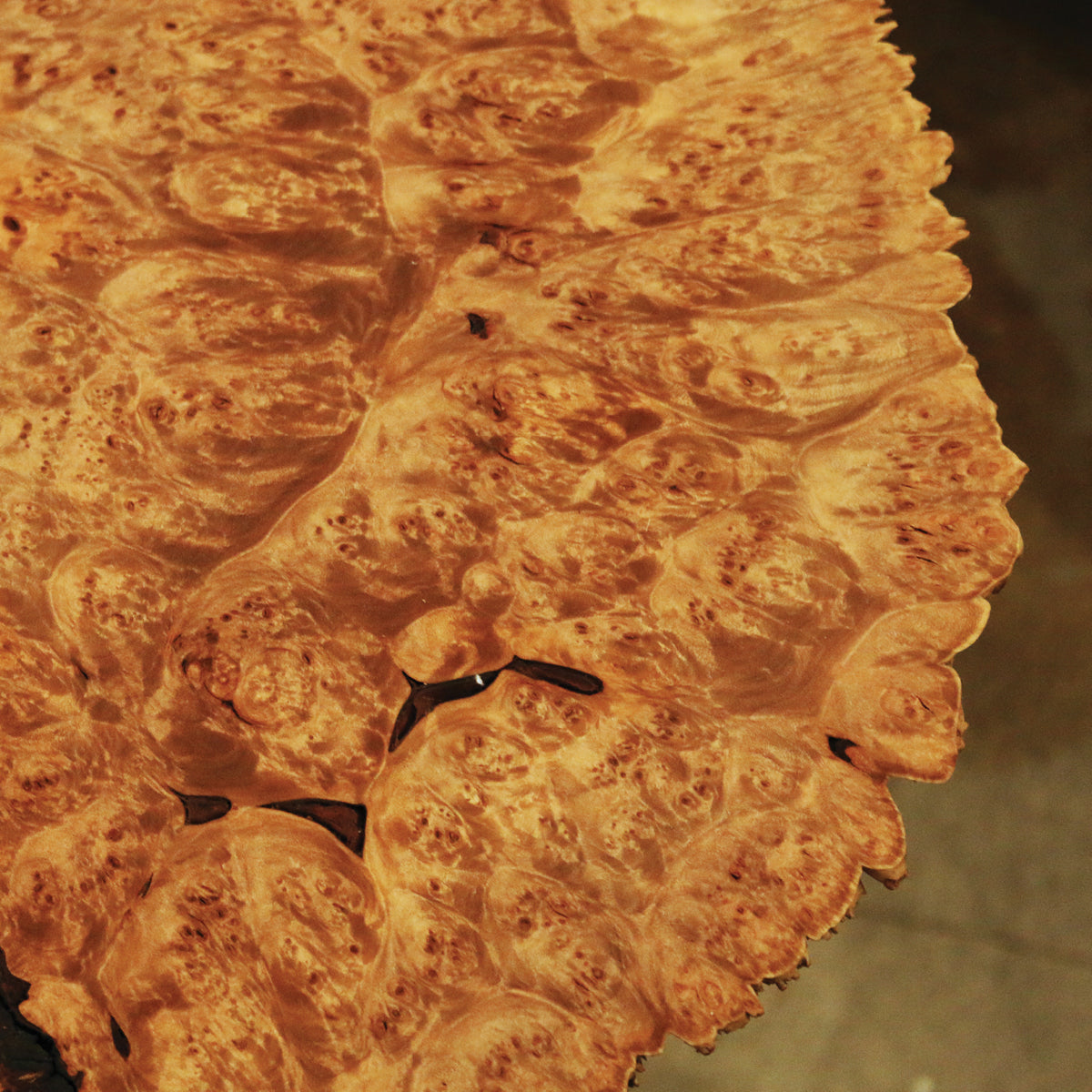Close-up of a textured surface with a dark object in the center