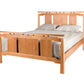 Queen Sapporo Bed in Cherry with Western Walnut risers