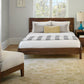 Modern Nightstand in Eastern Walnut with Modern Simple Bed and Slipper Chair