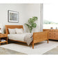 Corbett nighstand in Cherry with oil rubbbed bronze pull featured with Contemporary Sleigh Bed and Corbett Low 6-Drawer Dresser