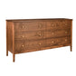 Whitman Low Six Drawer Dresser in Eastern Walnut with Whitman Pulls