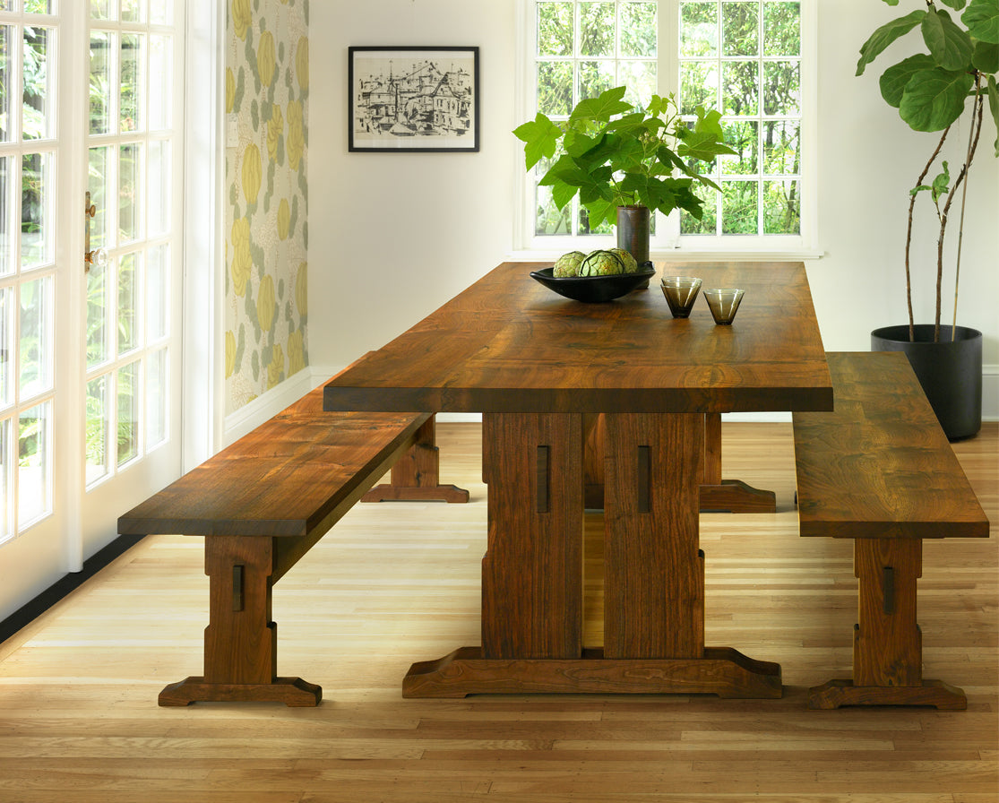Beal Bench in Western Walnut with Beal Dining Table